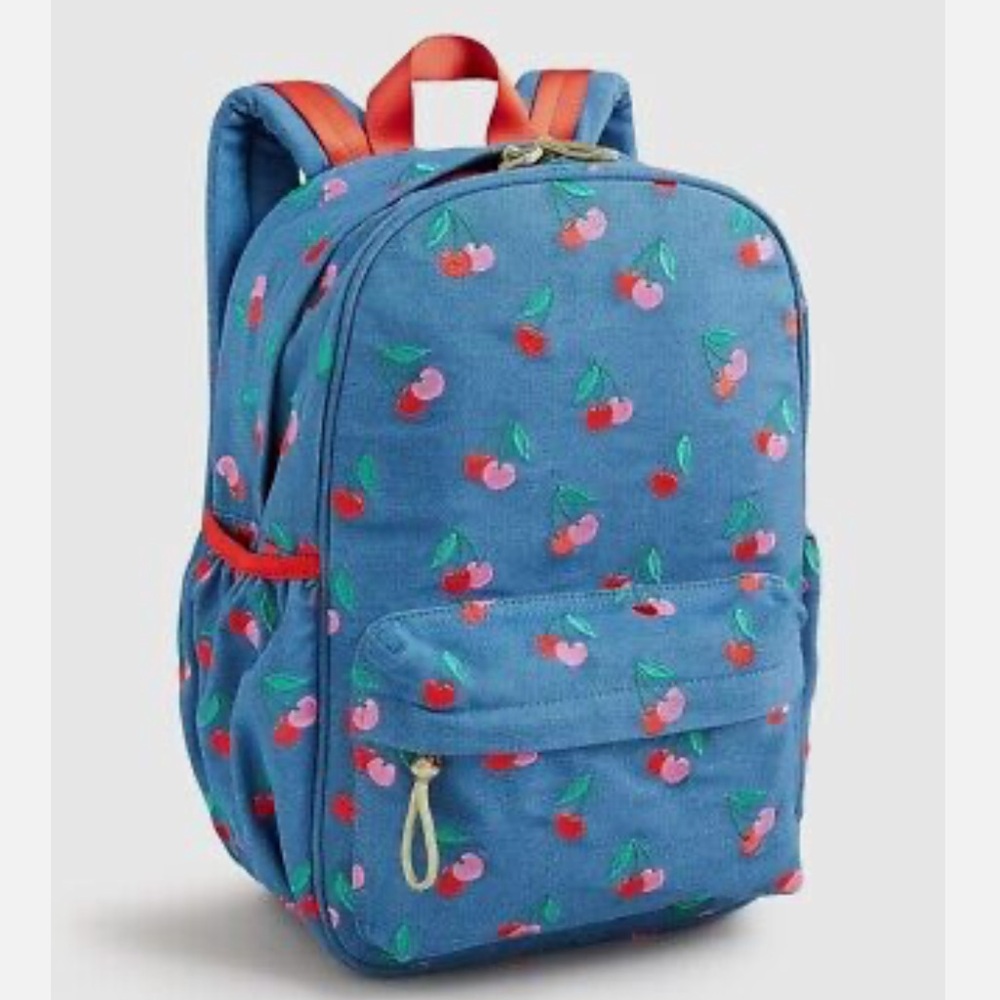 J Crew Crewcuts cherry backpack blue red pink NWT